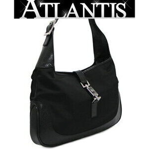 Gucci Jackie Hobo Shoulder bag black nylon leather